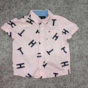 Tommy Hilger Baby/Toddler pink short sleeve button up dress shirt